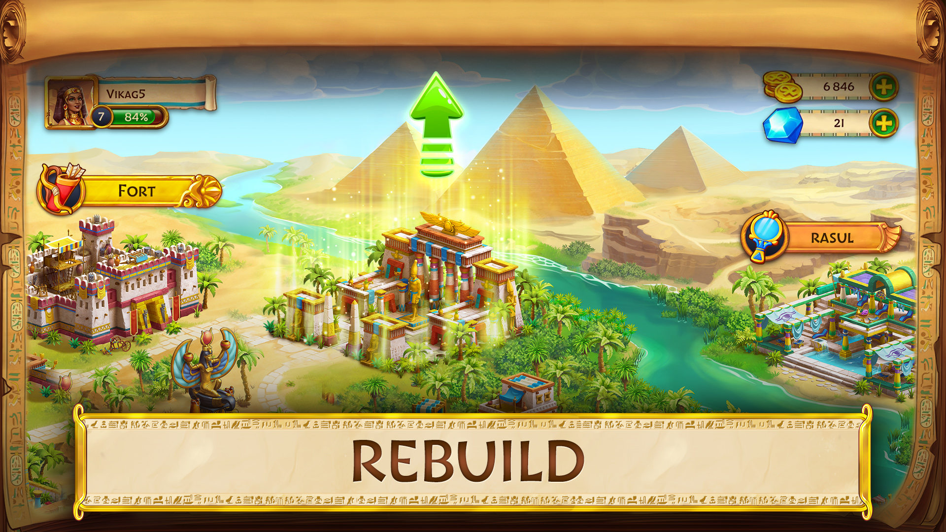 Jewels of Egypt Match 3 Quests and City Building Story from G5 Games