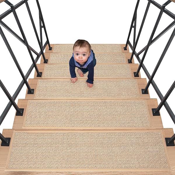 IPEB Tapis d'Escalier en Lin 20x76cm