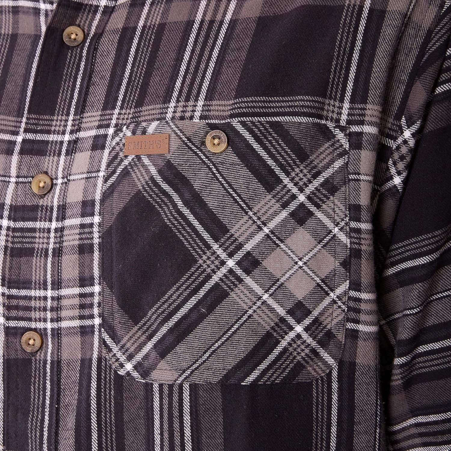 Smith's Workwear Mens Two-Pocket Button Down Flannel Shirt - Image 4