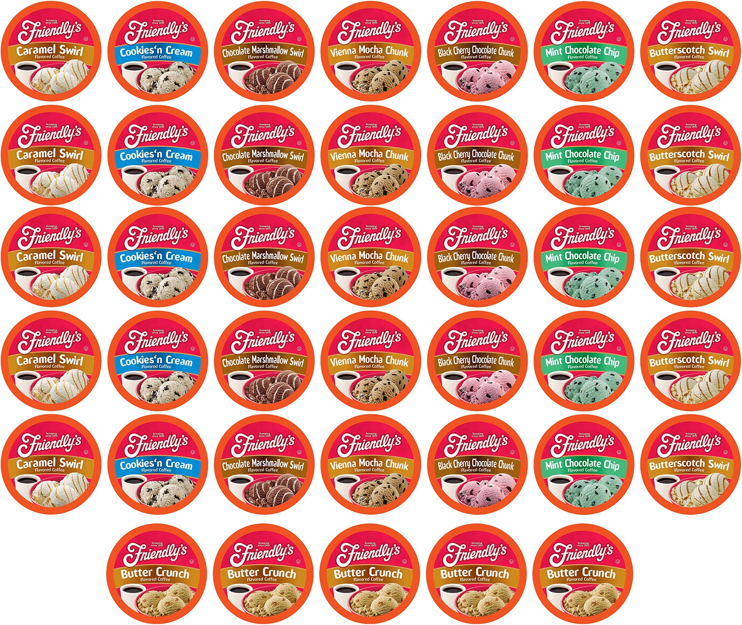 Coffee Pods Assorted Flavored Ice Cream Variety Pack Compatible with Keurig K Cup Brewers, Assorted Variety Pack, 40 Count (Pack of 1)