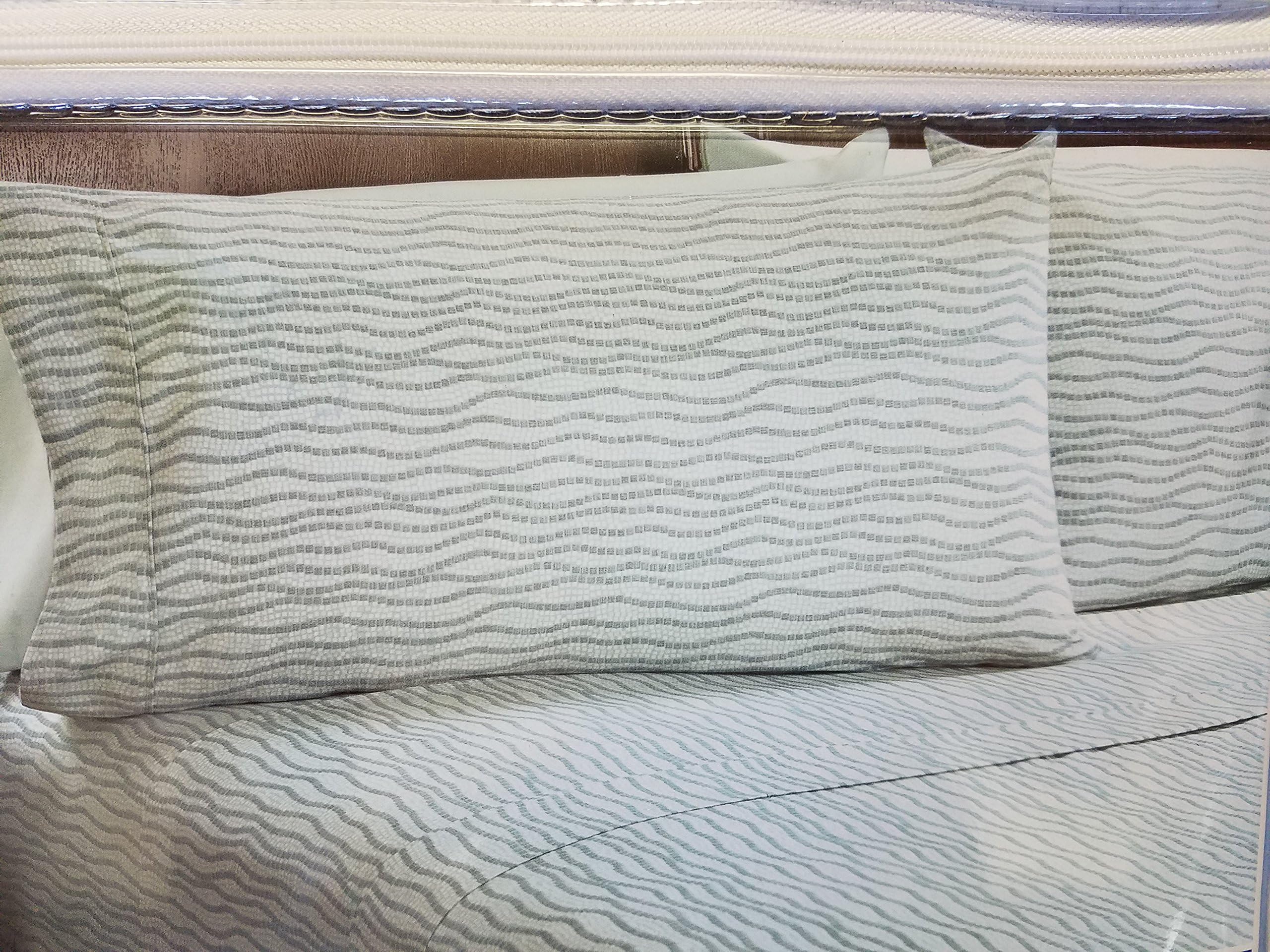 Tranquil Nights Luxury Weight Bedding 6 Piece Sheet Set Cal King -Green Stripes