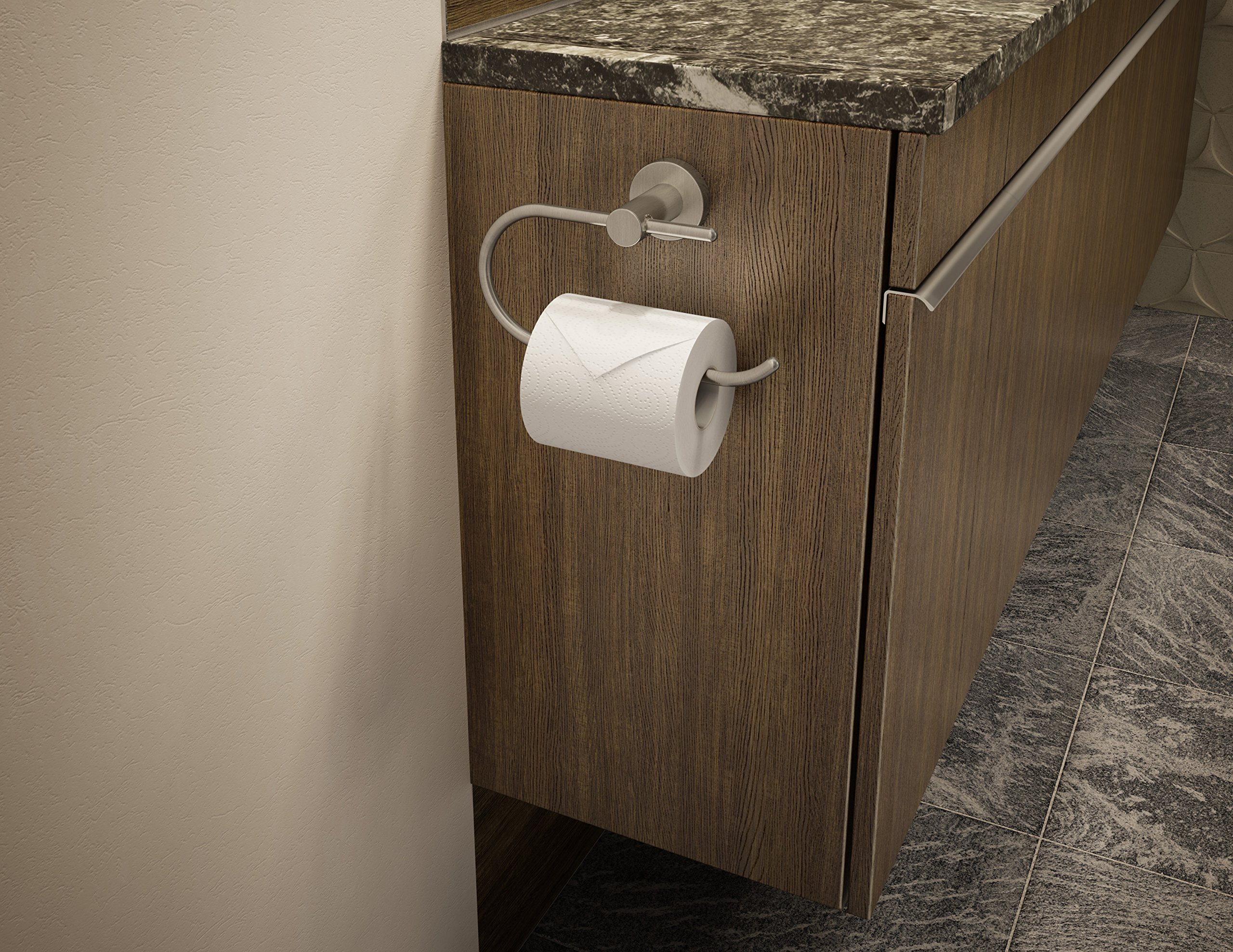 Symmons Dia Toilettenpapierhalter – Satin Nickel Finish, Einfach Zu Installieren, Europäisches Design
