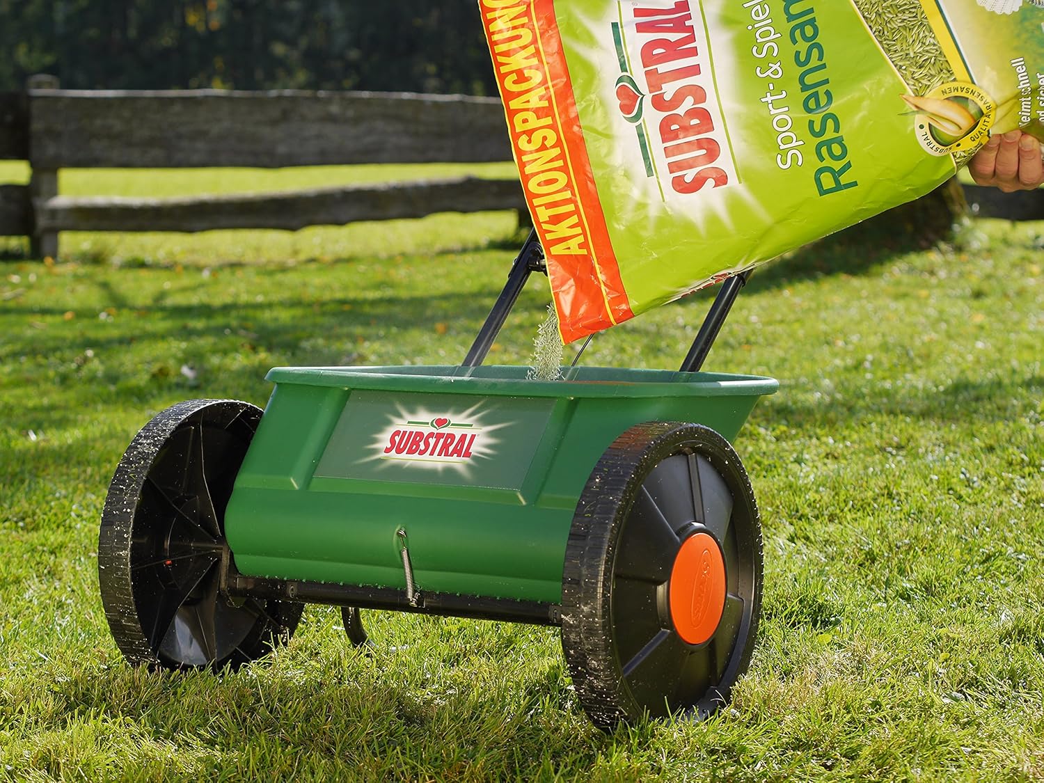 Substral EvenGreen Box Spreader with Large Wheels for Applying Fertiliser, Seeds, Limescale and Sand, Pack of 1