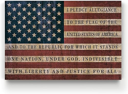 Renditions Gallery Lienzo decorativo para pared, pinturas e impresiones modernas, decoraciĂłn de American Pledge Allegiance, tradicional, patriĂłtico, Renditions Gallery Lienzo decorativo para pared, pinturas e impresiones modernas, decoraciĂłn de American Pledge Allegiance, tradicional, patriĂłtico,