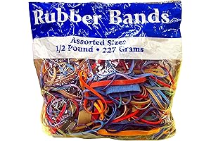 Assorted Size and Color Amazon Basics Rubber Bands (0.5 lb)