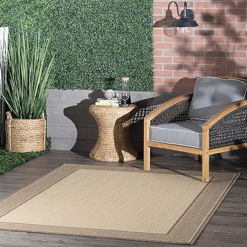 nuLOOM Gris Contemporary Indoor/Outdoor Area Rug, 5x8, Beige