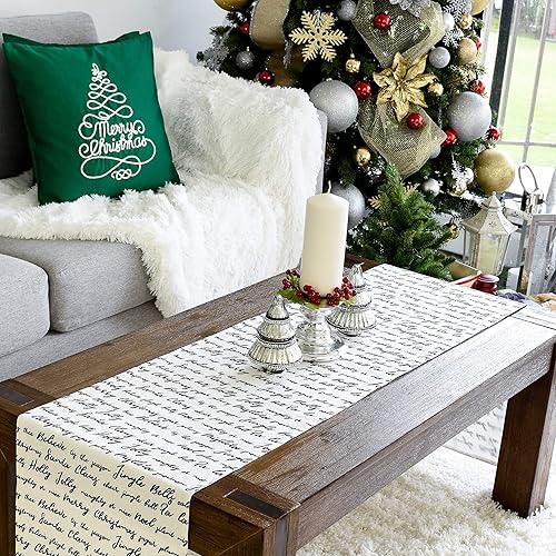 Miniatura 6 de Camino de mesa de Navidad, bufanda de tocador blanco hueso, 100% algodón, decoración de fiesta para el hogar, cocina, comedor, vacaciones, tela