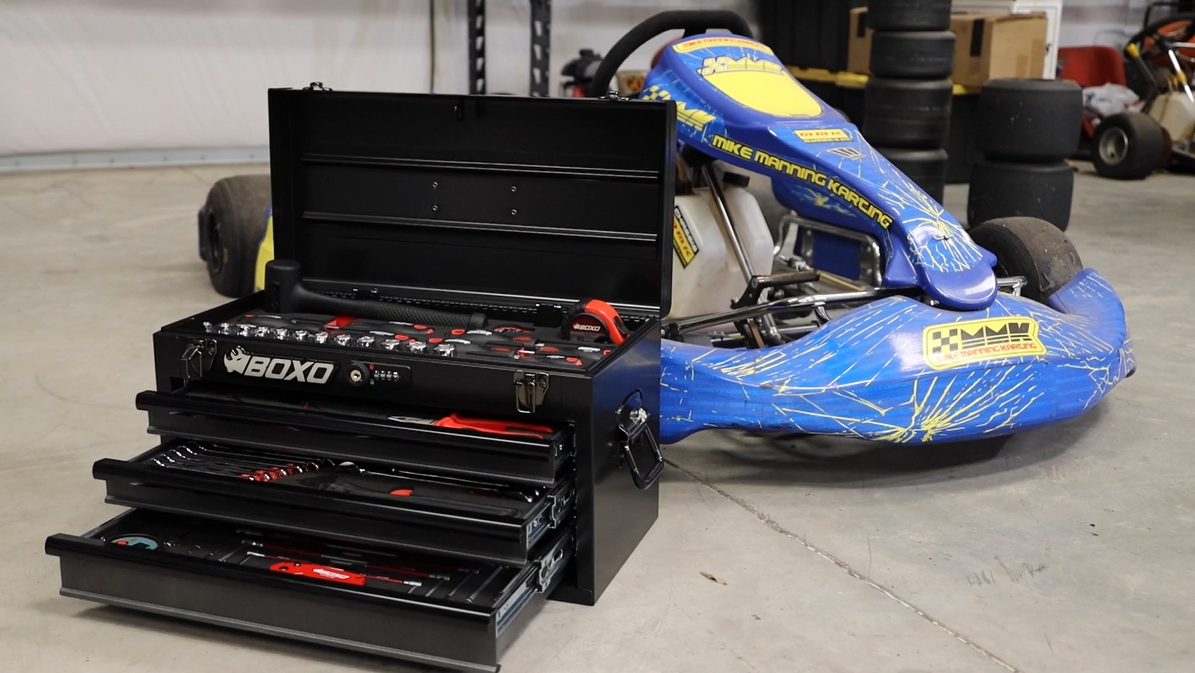 Amazon.com: BOXO USA 69-Piece Metric Go Kart Tool Kit With Black 3