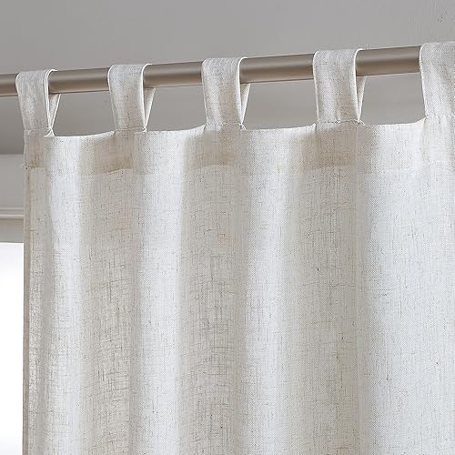 Miniatura 2 de Beatrice Home Fashions Monroe - Cortinas filtrantes de luz con pestaña superior, tela de mezcla de lino y poliéster, cada panel mide 34 pulgadas de