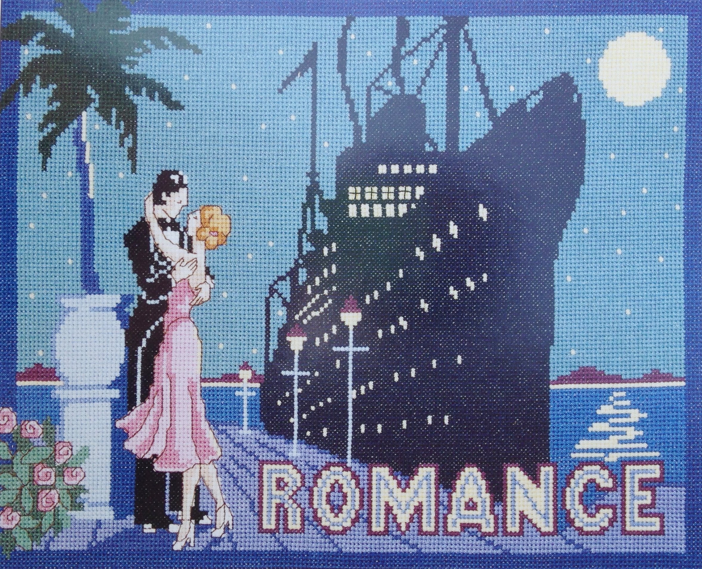 Buy Retro Counted Cross Stitch Kit Cruise Ship Liner "Romance" (10"x12
