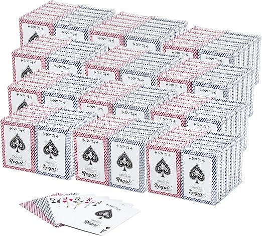Regal Games - Bulk Playing Cards Set for Adults & Professionals - 144 Standard Decks, Large Print Deck of Cards - Blackjack, Euchre, Canasta, Poker Cards - Fun & Travel Playing Cards (144 Pack)
