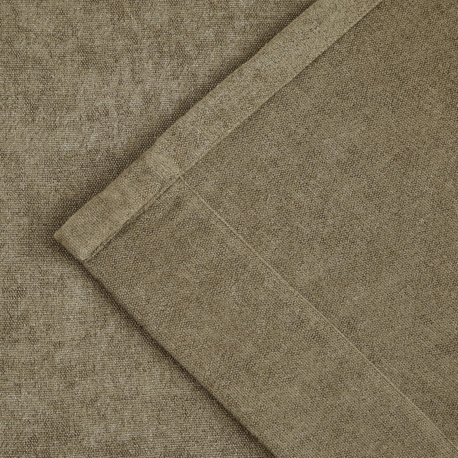 Vision Home Mocha Brown Pinch Pleated Curtains Velvet Chenille Light Filtering Window Curtain Panels 108 inches for Living Room Bedroom Semi Sheer Mink Pinch Pleat Drapes with Hooks 36" Wx108Lx2