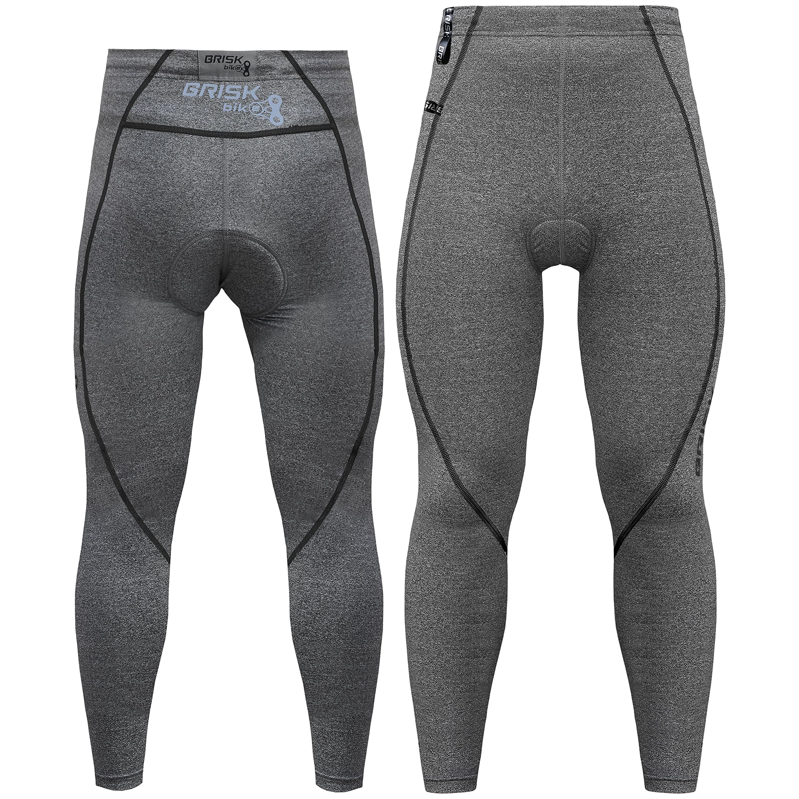 Brisk Bike Men's Grey Cycling Trouser X3 (Uk, Alpha, M, M, Regular, Regular, )