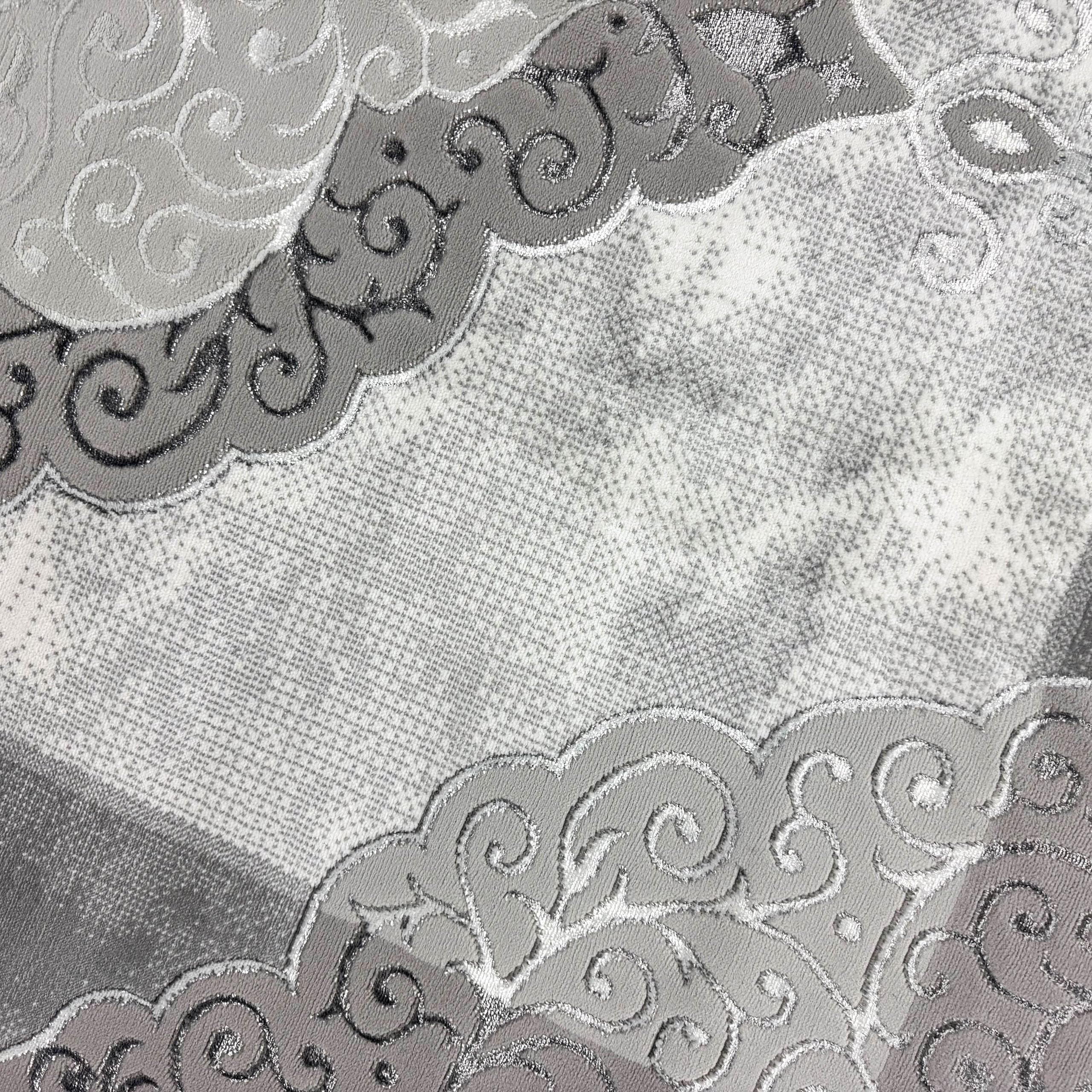 Designerski dywan dywan do salonu ornamenty barokowe kremowo-szary rozmiar 160 x 230 cm
