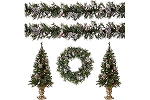 National Tree Company Pre-lit Holiday Christmas 5-Piece Set for Christmas Door
