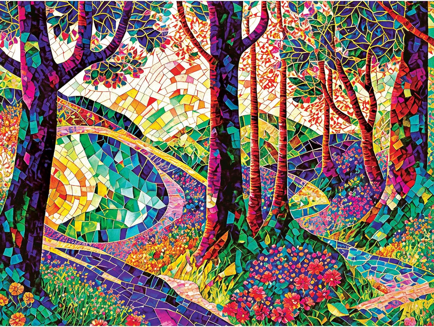 RoseArt - Stained Glass - Dreamland - 300 Piece Jigsaw Puzzle for Adults