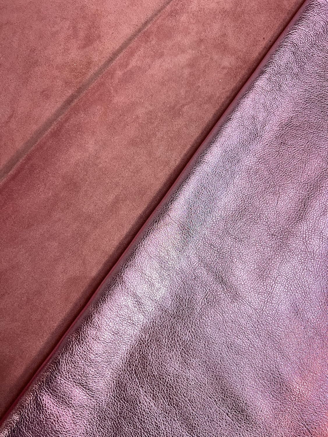 Metallic Cow Leather (Pink, 20 Square Feet (Full Side))
