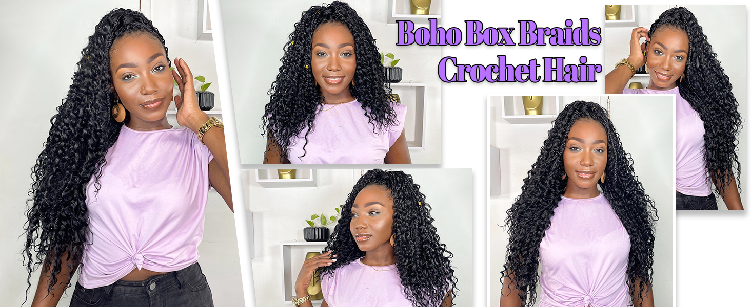 Amazon.com: AMUMI Boho Goddess Box Braids Crochet Hair for Black