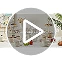 DUJUST Luxury Larger 3-Tier Cupcake Stand Tower, British Style Porcelain Serving Tray with Golden Trim, Food Grade Dessert Display Stand for Tea Party & Home Décor - 45% Larger Plates - Image 8