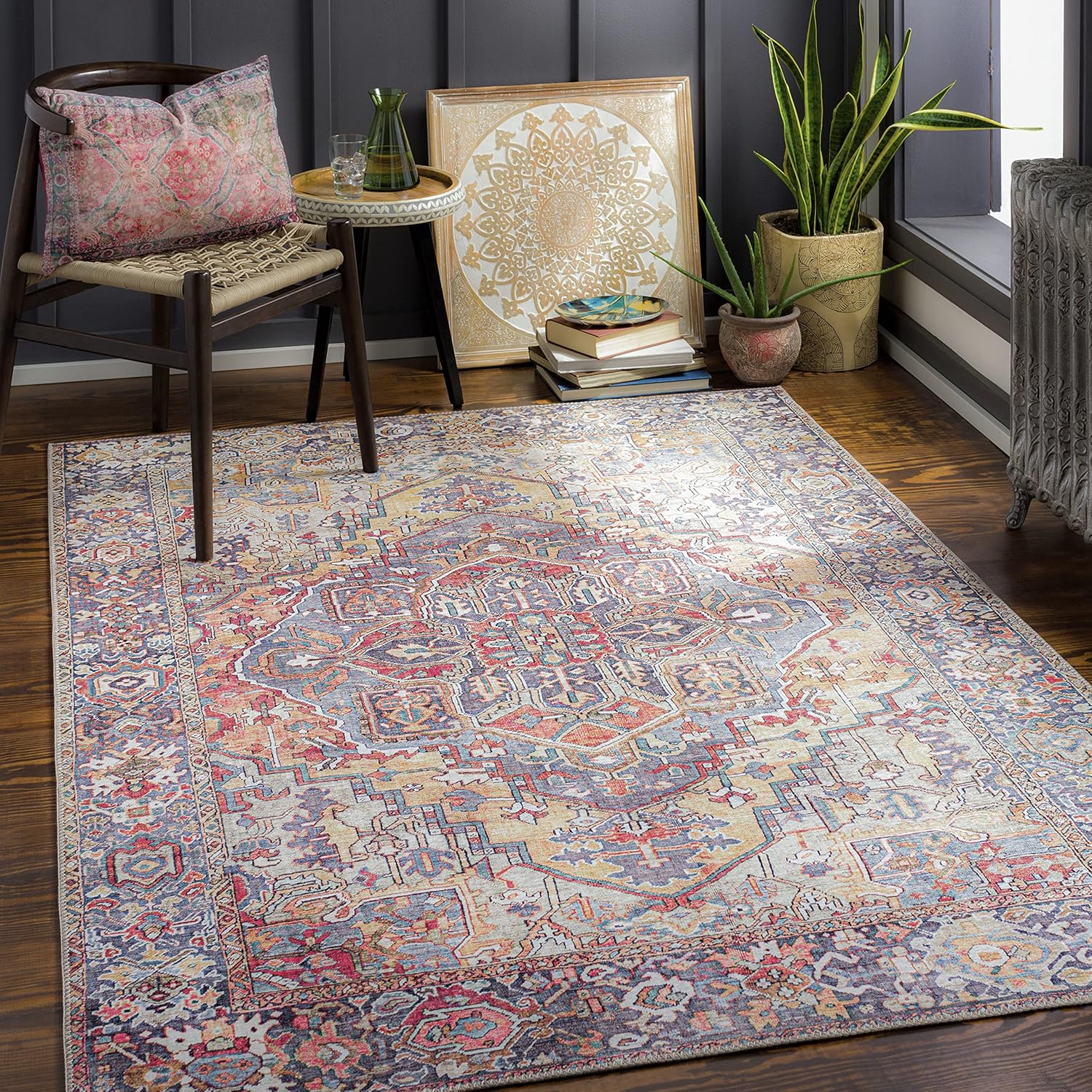 Artistic Weavers Reeta Vintage Medallion Area Rug,7'6" x 9