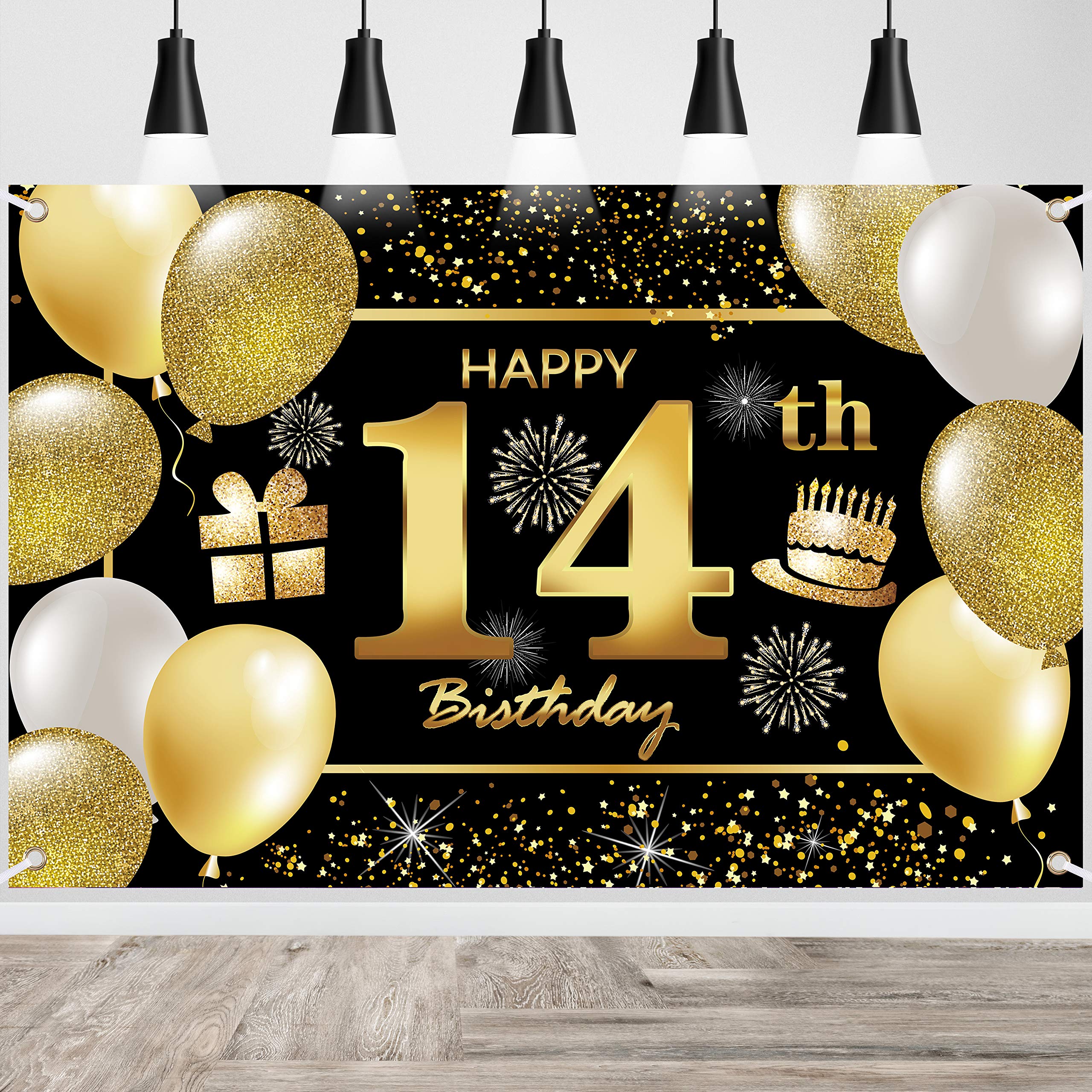 14th Happy Birthday Banner Imisi Birthday Decorations Birthday Backdrop ...