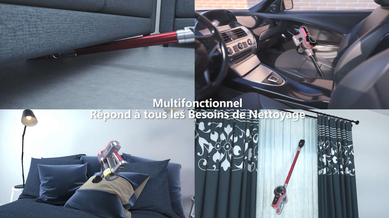 Aspirateur sans Fil, Aspirateur Balai sans Fil Puissant 20000pa, 45Min Autonomie, Batterie Aspirateur sans Fil, Aspirateur Balai sans Fil Puissant 20000pa, 45Min Autonomie, Batterie