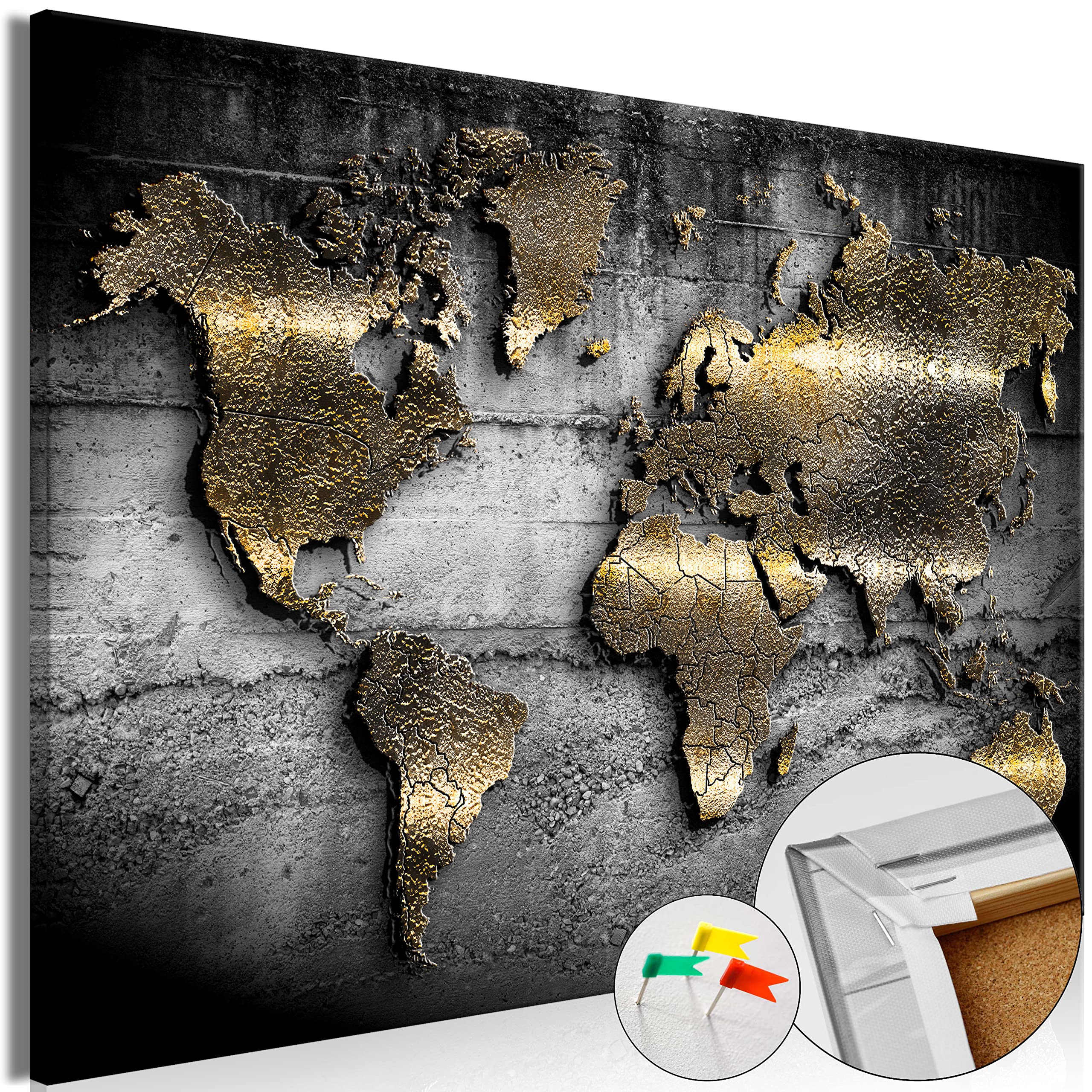 B&D XXL - Pinnwand Memoboard Pinboard, 120x80 cm, Geschenkidee, Wohnzimmer | Kombiniert Pinnwand und Wandbild, praktisch und dekorativ, ideal fürs Büro oder Wohnzimmer, inspirierend, langlebig, stilvoll