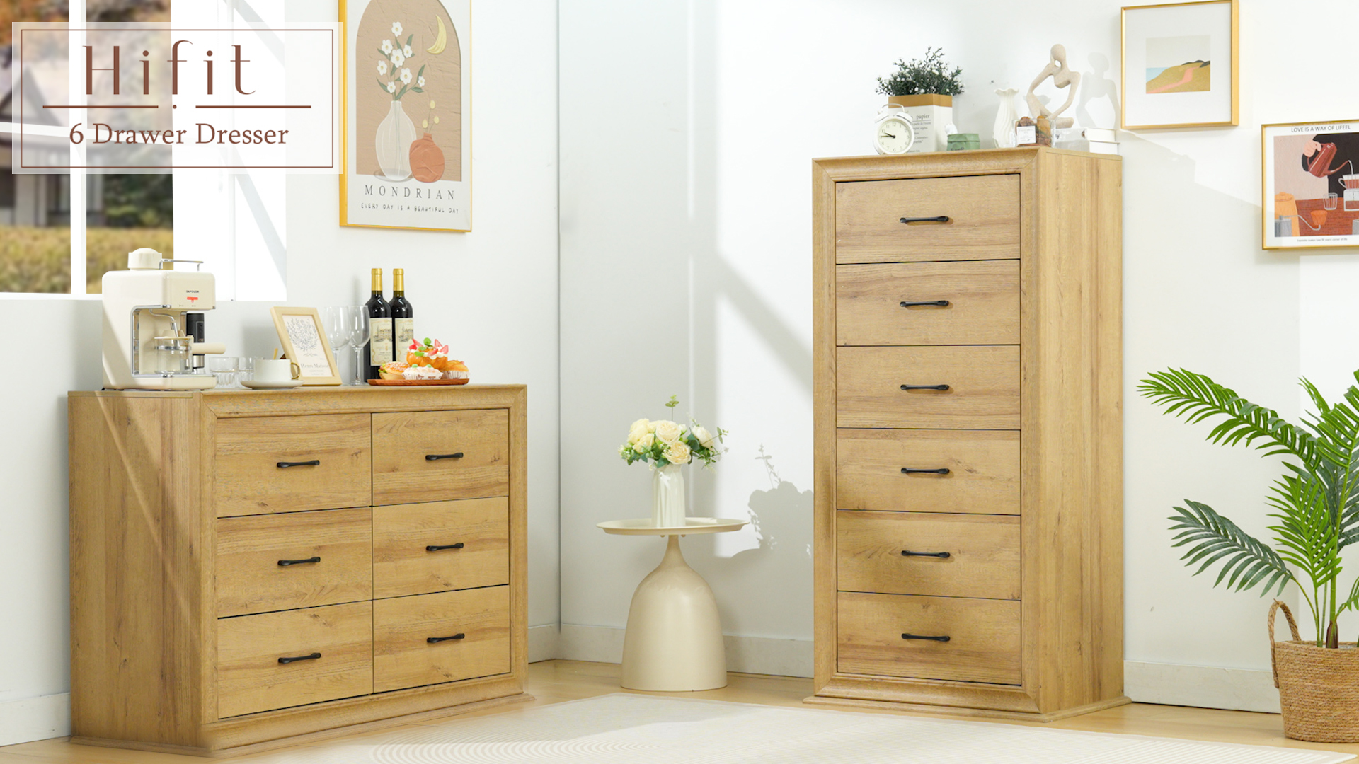 Amazon.com: HIFIT 53'' Tall Dresser with 6 Drawers, Farmhouse Oak Dressers,  Wood Chest of Drawers, Large Storage Cabinet for Living Room | Hallway |  Home Office | Entryway : Home & Kitchen