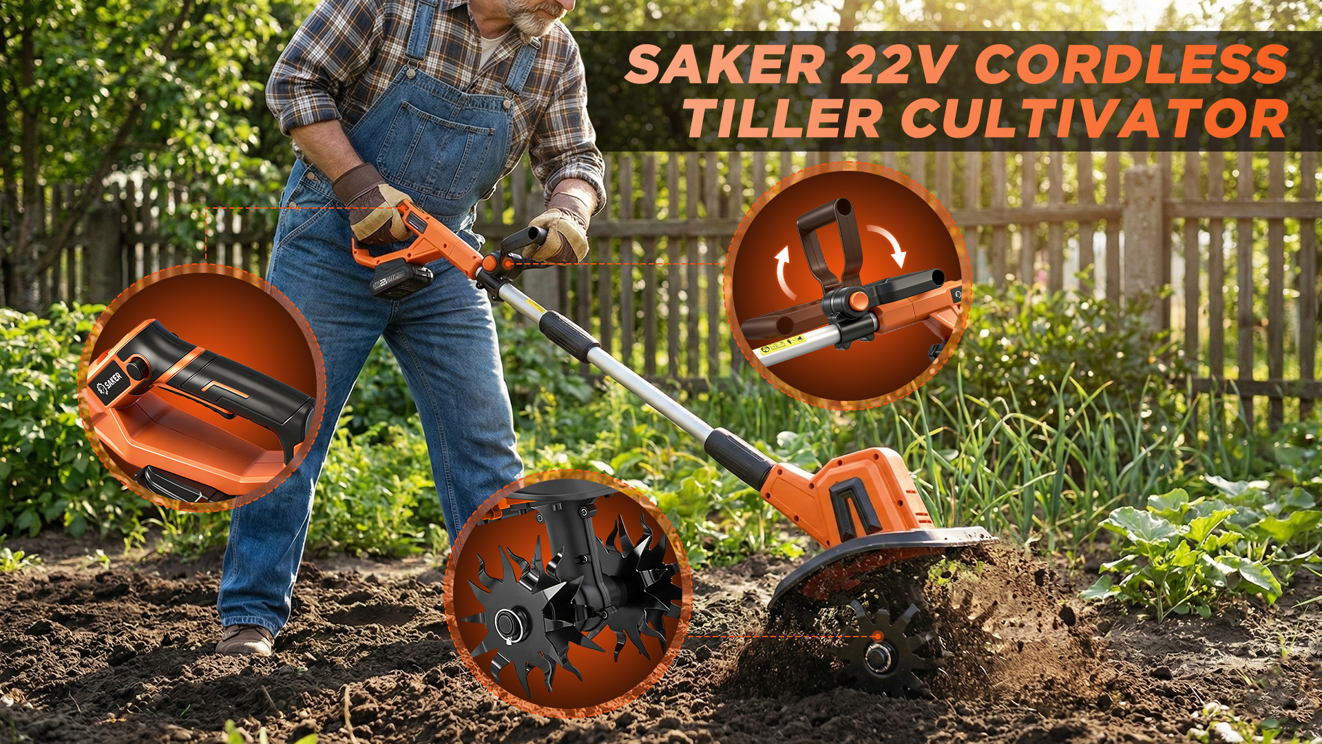 Ｔ's工房　Tsクローラー　DRT Amazon.com : Saker 22V Cordless Electric Garden Tiller Cultivator
