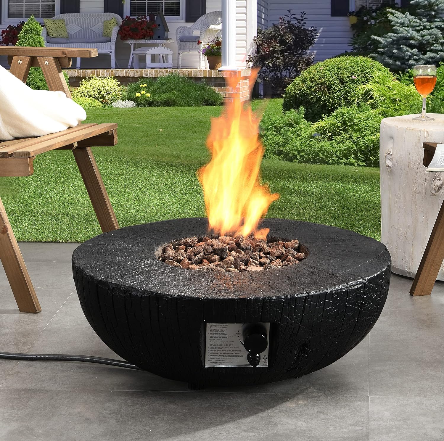 Ehomexpert Fire Pits, 28" Round 30,000 BTU AutoIgnition