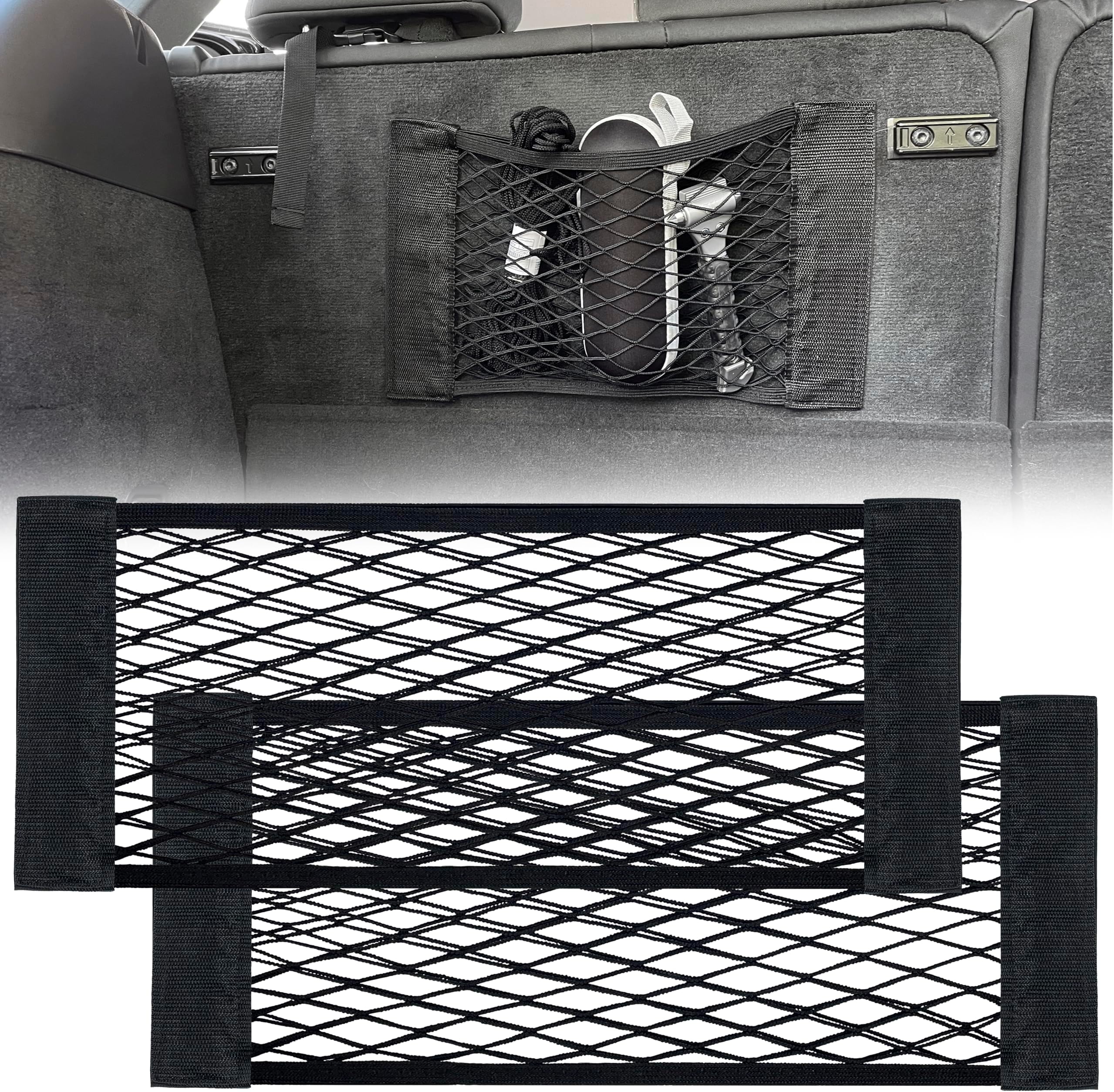 Amazon.fr : MyGadget 2X Filet de Rangement pour Coffre Voiture avec ...