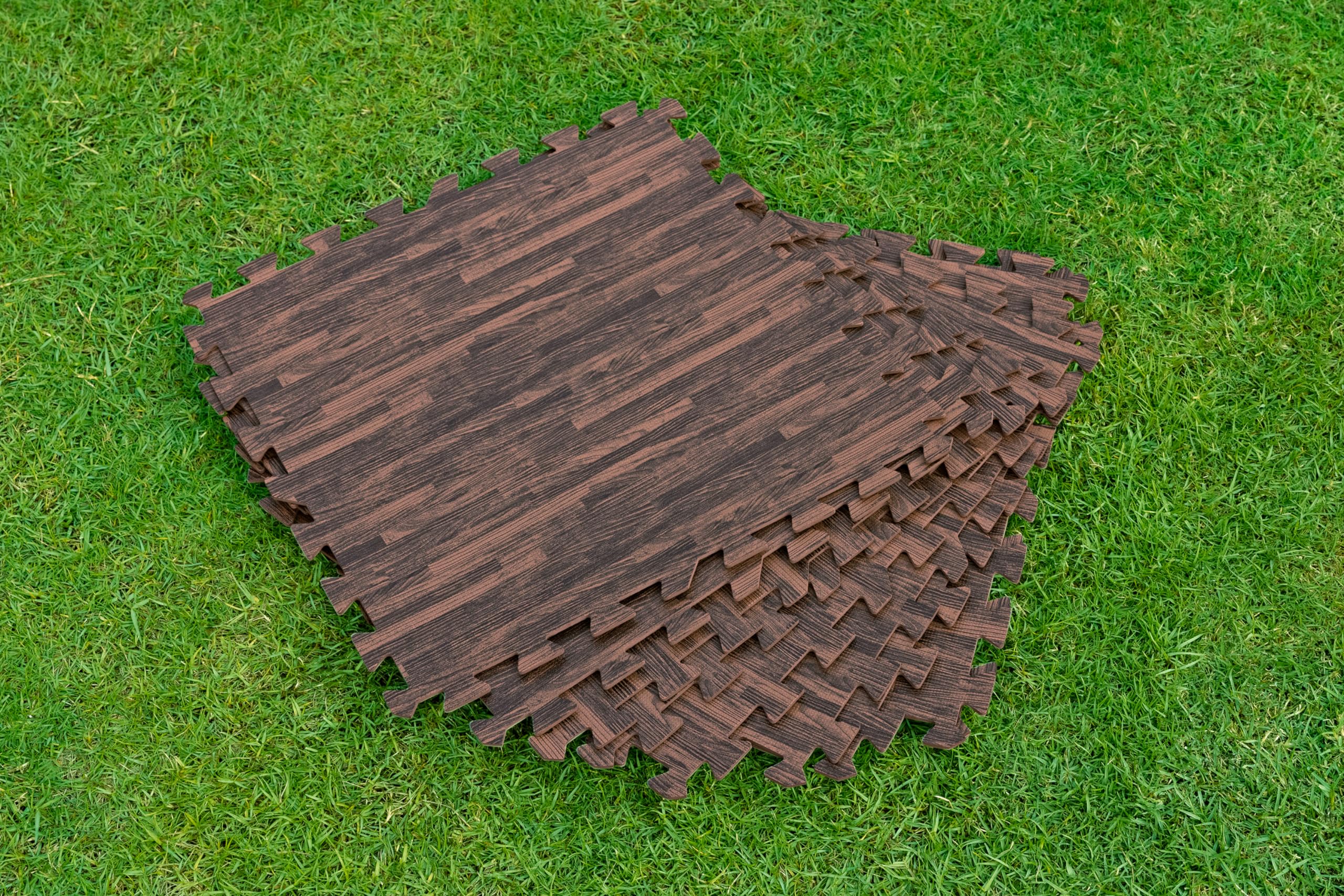 Bestway Tapis de Sol Effet Bois pour Piscine et Spa, 12 pièces, 50 x 50 cm, 3m² de Surface Couverte