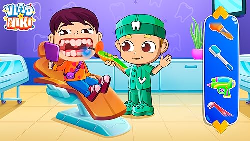 Vlad e Niki: Doutor Dentista. Jogo para cuidar dos dentes das crianças no hospital infantil