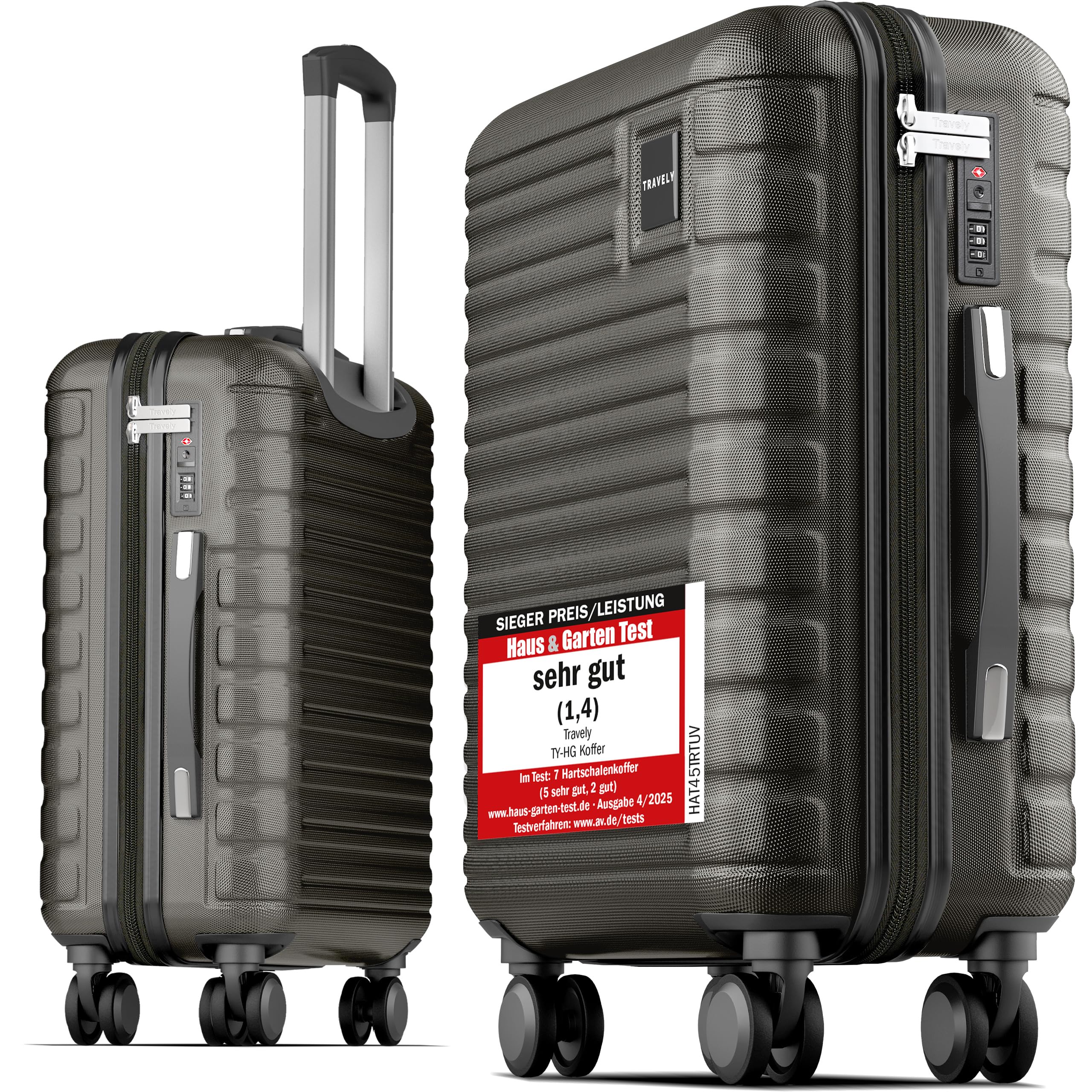 Travely Handgepäck Koffer Premium 36L, 55x40x20 cm – TSA Schloss