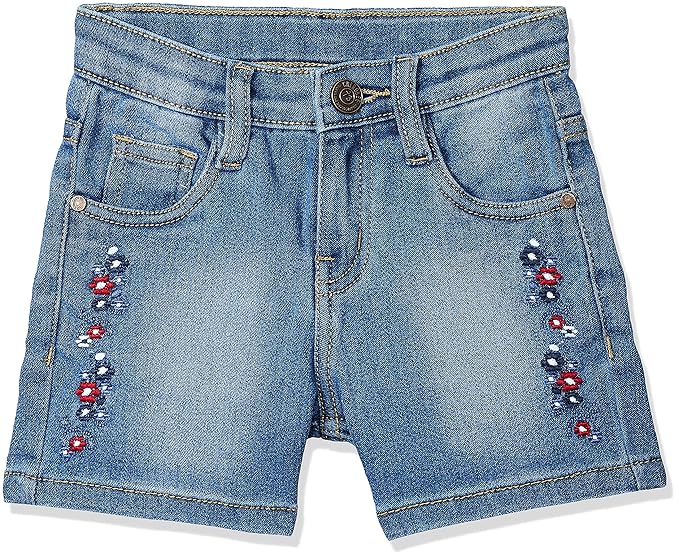 CHEROKEE KIDS Girls Cargo Shorts (CCJGSRT21058B02_ME. Blue 2_7 8 Years)