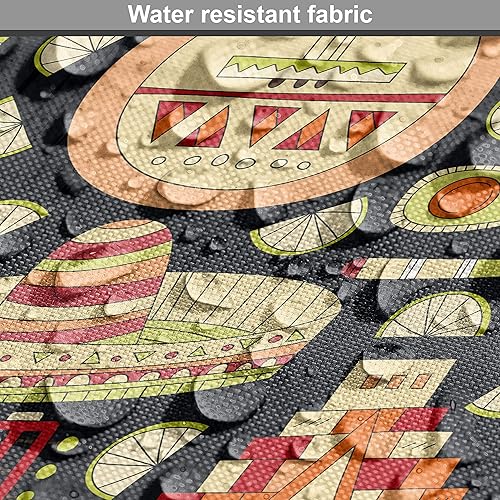 Miniatura 426 de Lunarable - Tela para amantes de perros de The Yard, patrón divertido de animales de dibujos animados en posiciones caprichosas estirando y Beige y