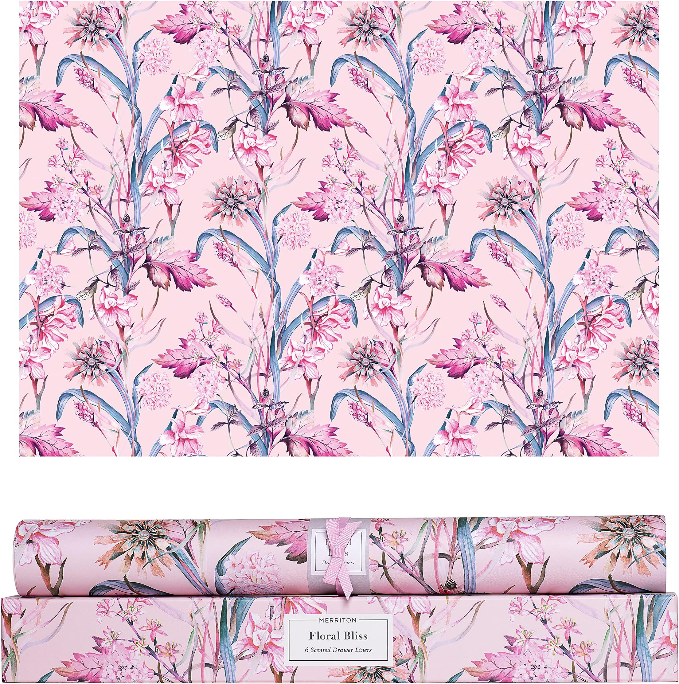 Scented Drawer Liners for Dresser Fragrant Paper Liner for Drawers Cabinet Shelf Linen Closet and Kitchen Scent Liners Non Adhesive (Floral Bliss)