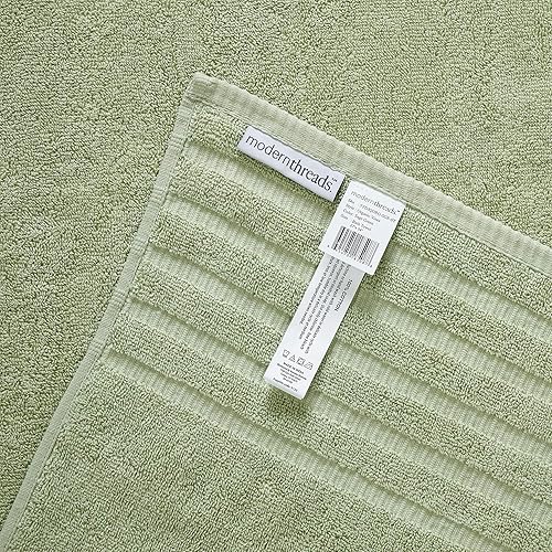 Miniatura 3 de Modern Threads - Toallas Amrapur Overseas de 100% algodón peinado, tejido jacquard con hilos orgánicos teñidos, color liso, diseño de vides,