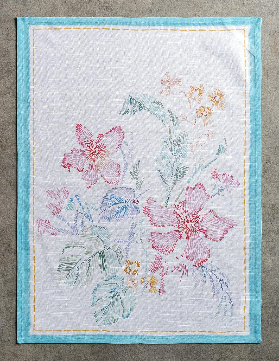 Maison d' Hermine Kitchen Towels Set of 3 100% Cotton 70 CM x 50 CM Reusable Cloth Tea Dish Towels Absorbent with Hanging Loop for Kitchen Dining Gifts for Mothers Day (Summer Picnic) - Image 5