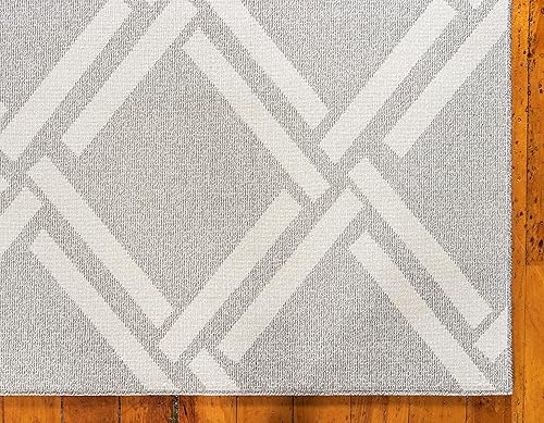 Miniatura 10 de Unique Loom Trellis Collection - Alfombra geométrica moderna gris (3 pies 3 pulgadas x 5 pies 3 pulgadas)