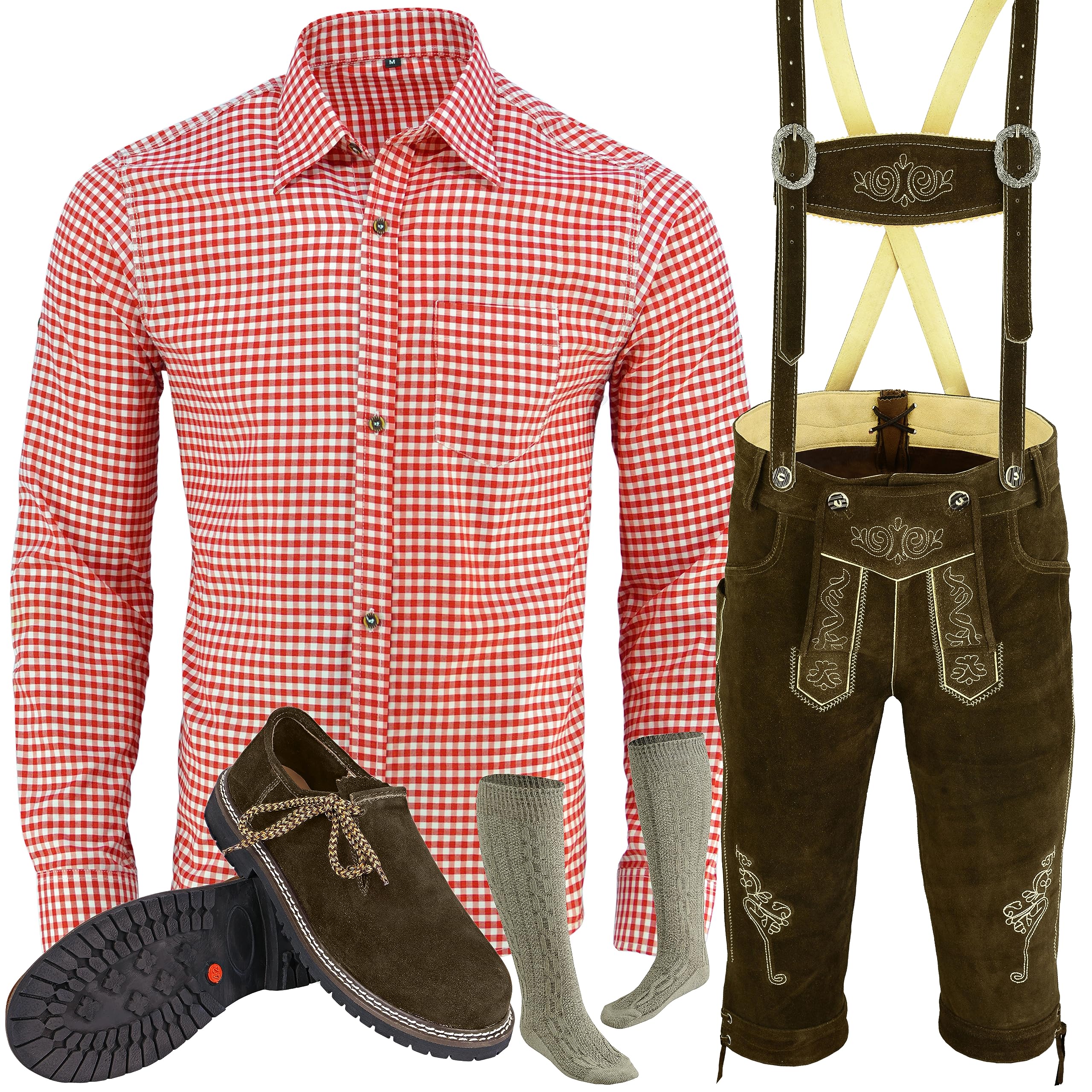 Trachtenset Trachten Set Herren Trachtenlederhose Hemd Schuhe Socken 5 Teiliges Trachten Set Größe 46-62