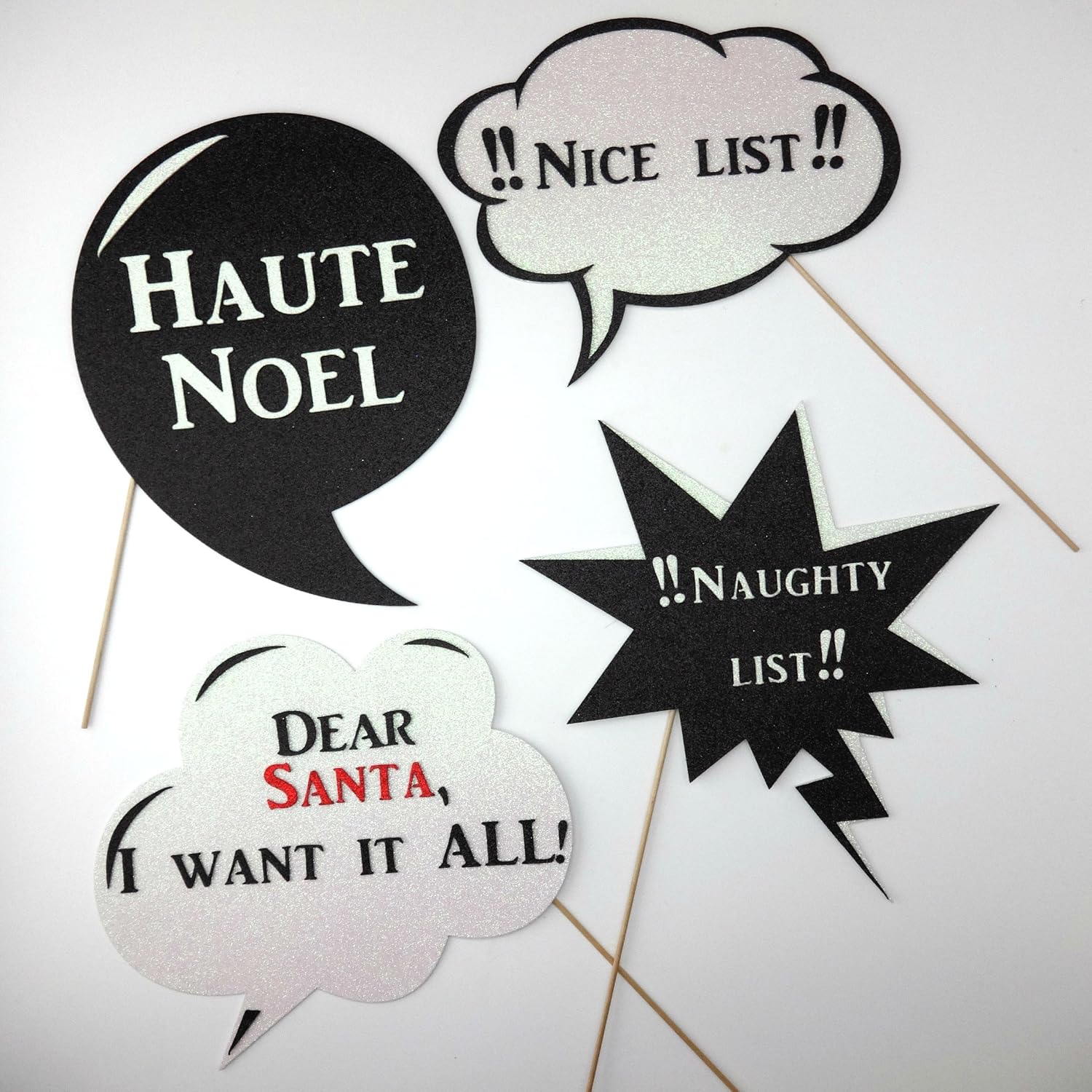 Christmas Photo Booth Props Santa Signs Xmas Party Decorations