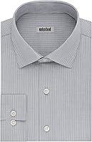 Vista 3 de Kenneth Cole Unlisted - Camisa de vestir para hombre, ajuste delgado, cuadros y rayas (estampadas)