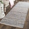 SAFAVIEH Cape Cod Collection Area Rug - 6 Round, Natural & Blue, Handmade Flat Weave Coastal Braided Jute, Ideal for High Traffic Areas in Living Room, Bedroom CAP350A