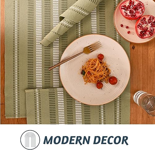 Miniatura 7 de Folkulture Camino de mesa bohemio de 90 pulgadas de largo para decoración del hogar, 100% algodón para decoración de cocina, caminos de mesa