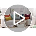 decorUhome Couch Throw Pillow Covers 18x18 Set of 2, Decorative Soft Euro Neutral Chenille Pillow Covers with Elegant Design for Sofa Bed Living Room Home Decor, Black