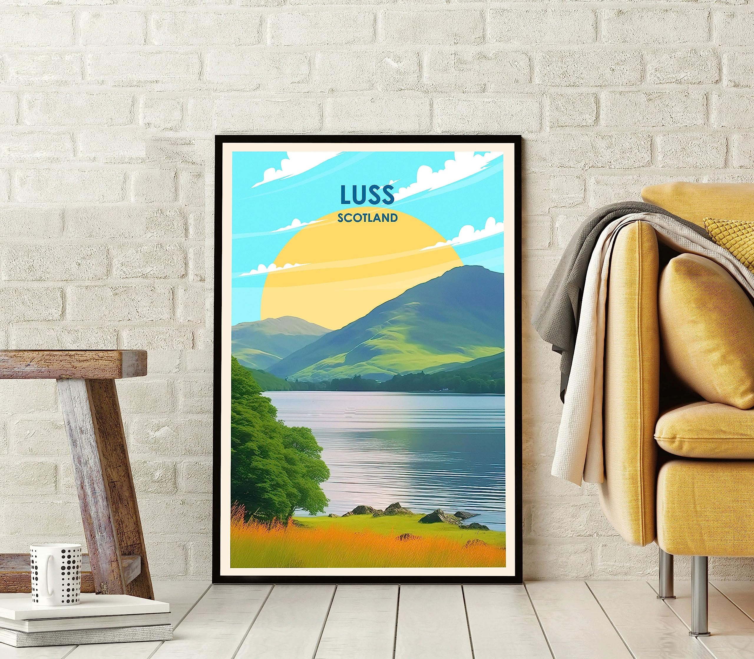 CustomLuss Scotland Poster, Luss Poster, Luss Print, Illustration Art, Colorful Poster, Wall Decor, Wall Art