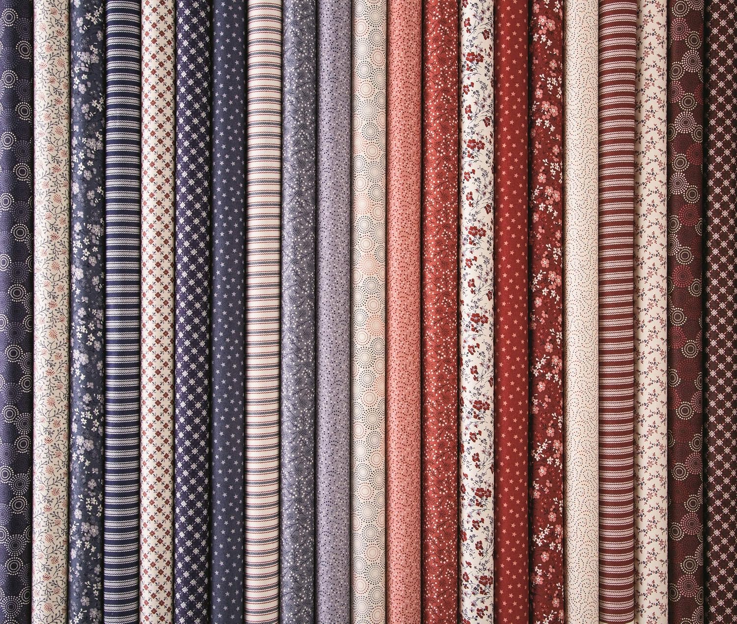 Connecting Threads Print Collection Precut Cotton Quilting Fabric Bundle 5" Charm Squares (Hometown Americana)