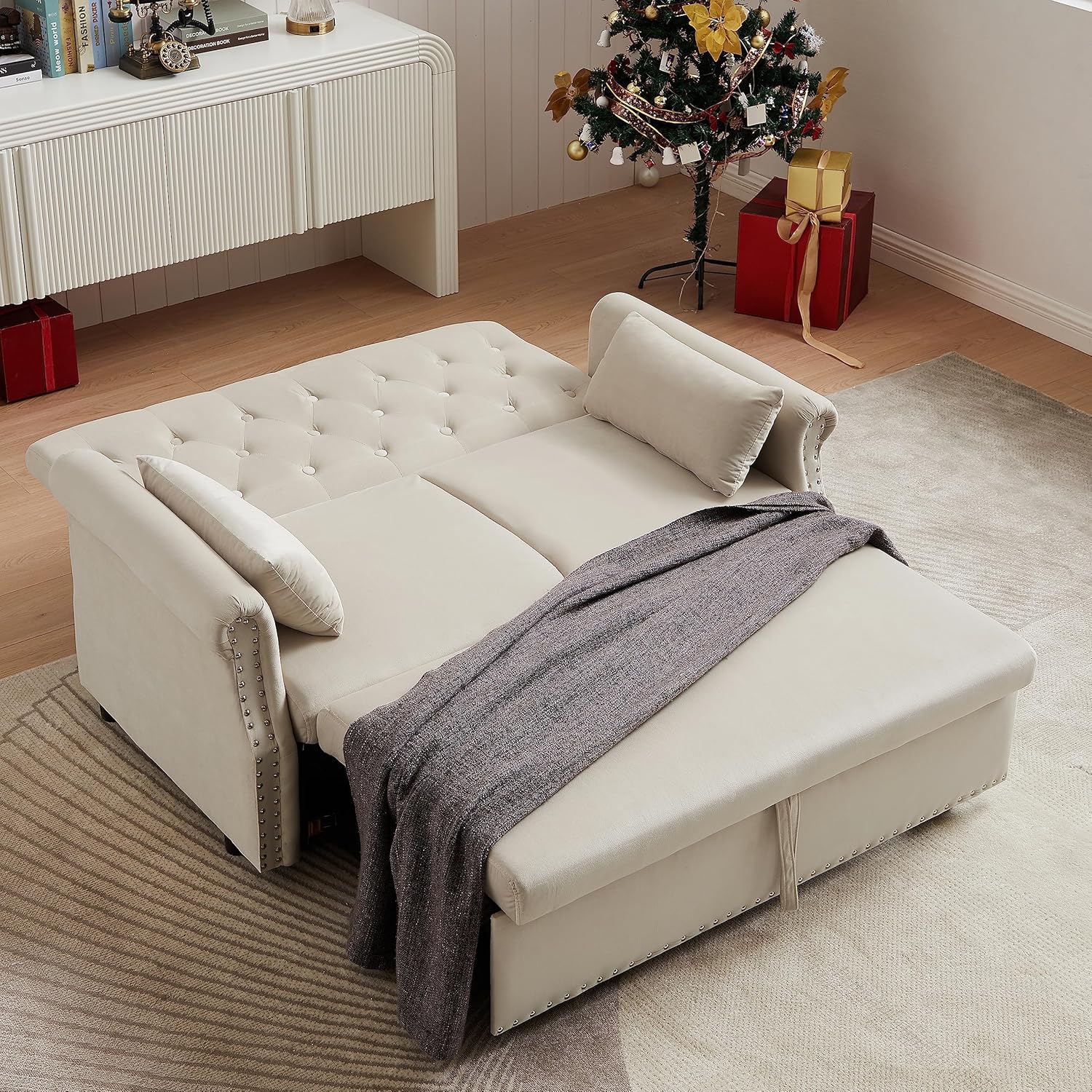 ERYE 3in1 Loveseat Futon Sofa Convertible Queen Size