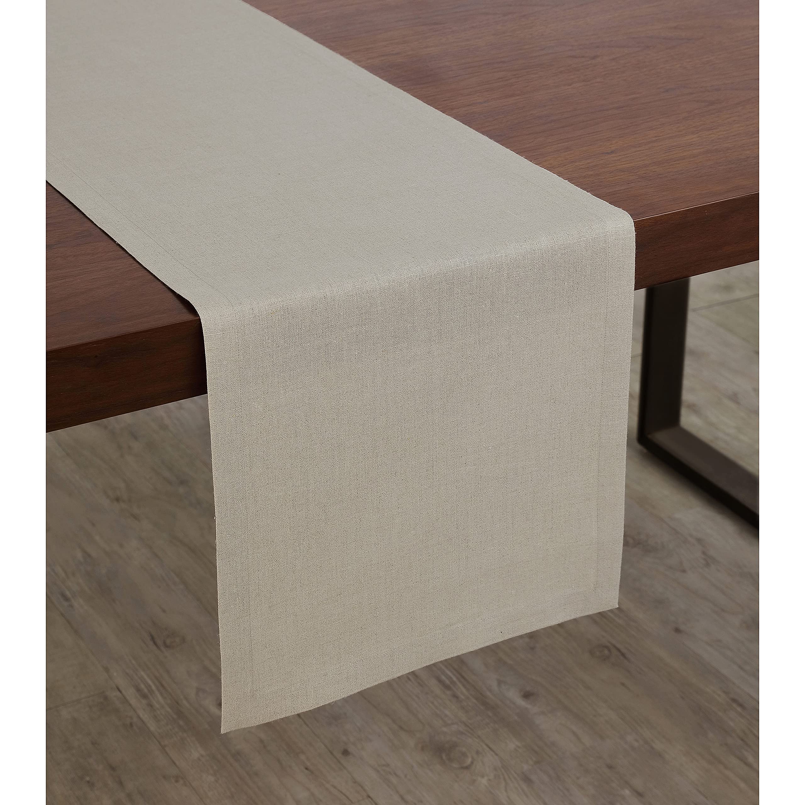 Solino HomeLinen Natural Table Runner 90 Inches Long – 100% Pure Linen Table Runner 14 x 90 Inch – Machine Washable Dining Table Runner for Spring – Diana Medium Weight